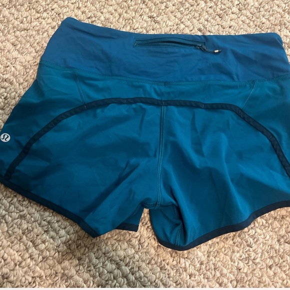Lululemon Speed Up Short Size 4 Mid-Rise 2.5” Teal Green Blue EUC - Picture 2 of 2